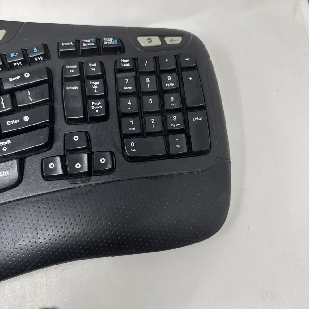 Logitech K350 Comfort Wave Wireless Keyboard with USB dongle tested Excellent